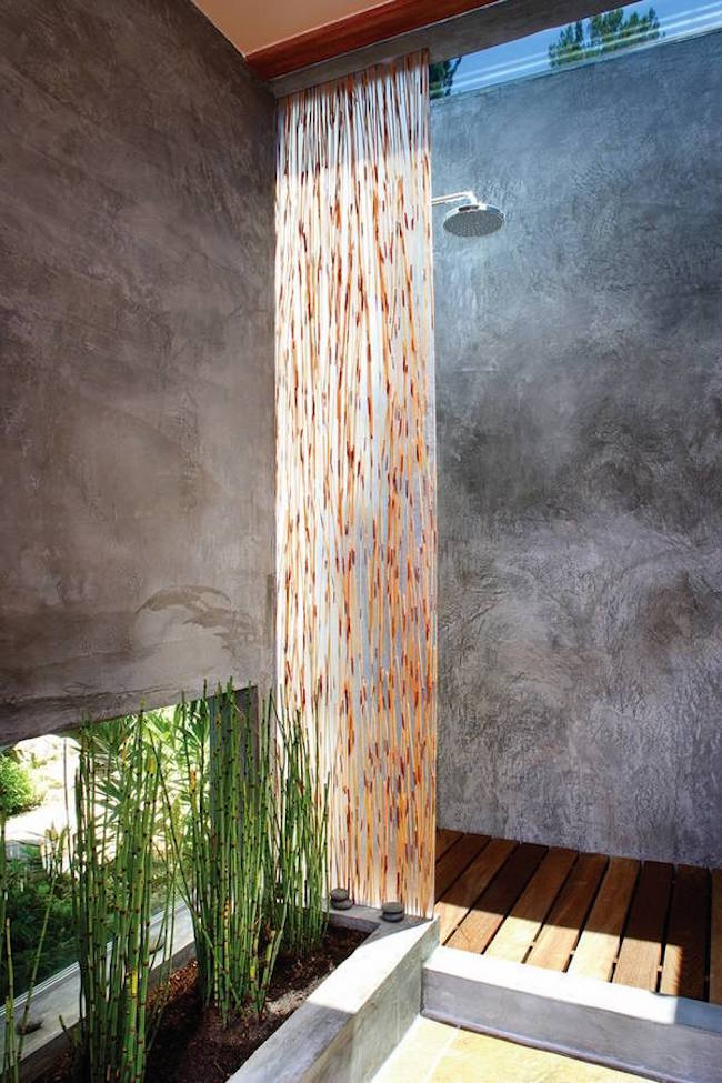idées rideaux de douche décoratifs salle de bain style asiatique