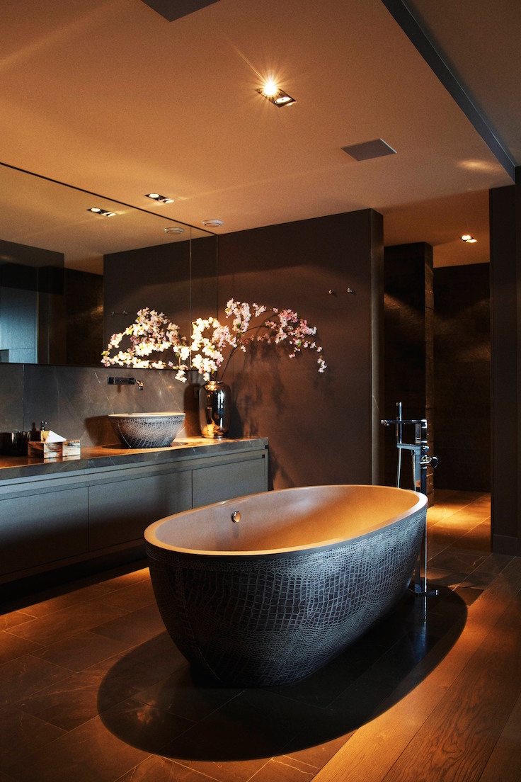 salle de bains asiatique moderne de style zen