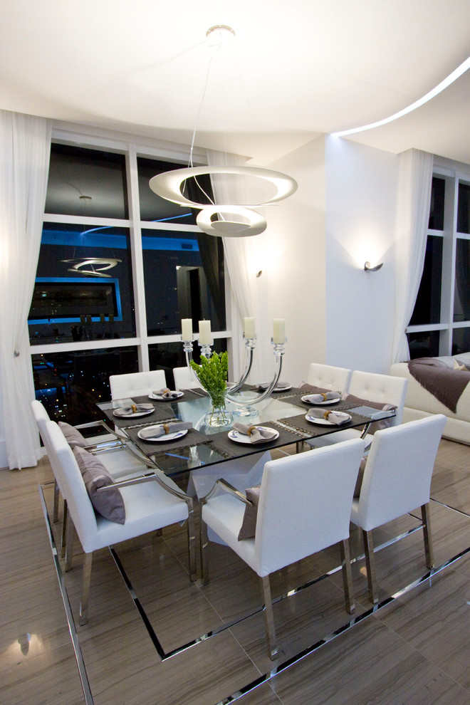 Magnifique Artemide look Miami Contemporary Dining Room Decorating ideas